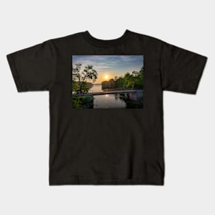 Sunrise Bridge on the River V1 Kids T-Shirt